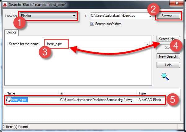 Search objects within AutoCAD drawings