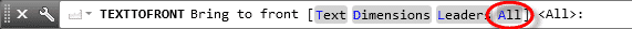 texttofront command autocad